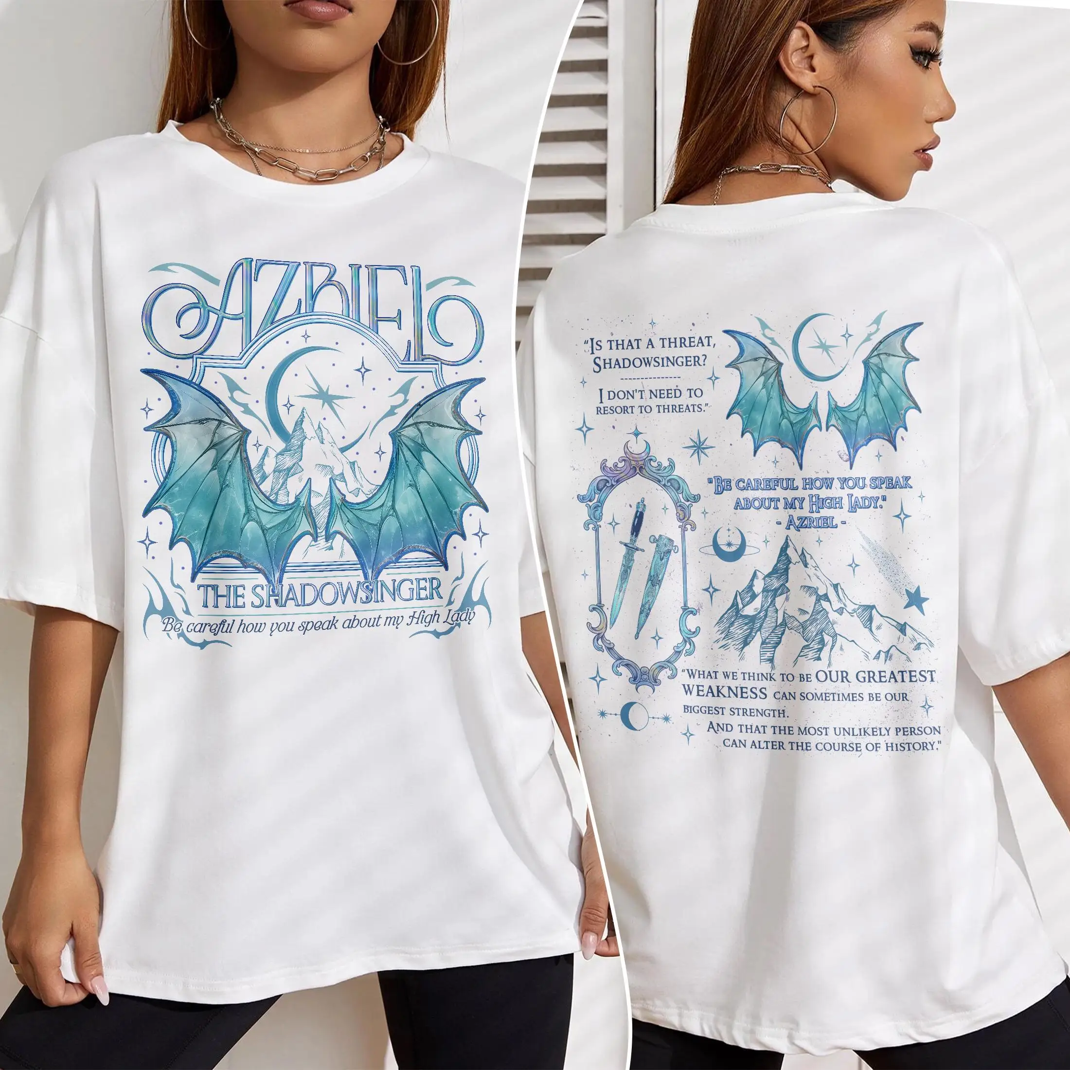 Azriel Shadowsinger TShirt, ACOTAR Night Court T-shirt for Fan, Illyrian Warrior Bat Boys Velaris Tee, Gift for SJm Book Lover