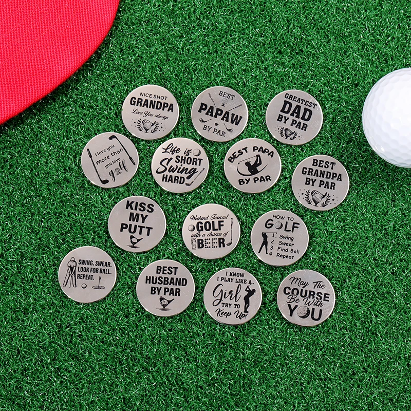 Golf Ball Marker W Magnetische Golfpet Decoratieve Trendy Rugzak Hoed Clip Mark Voor Golfer Golfbal Schoenen Leuke Zinnen