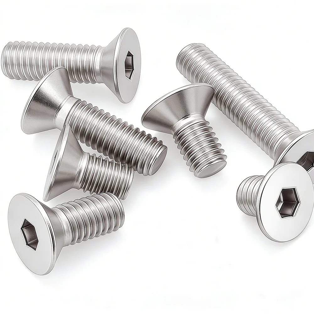 Allen Key Head Din7991 Screw M2 M2.5 M3 M4 M5 M6 M8 M10 304 Stainless Steel Hex Socket bolt Flat Countersunk Head Screws