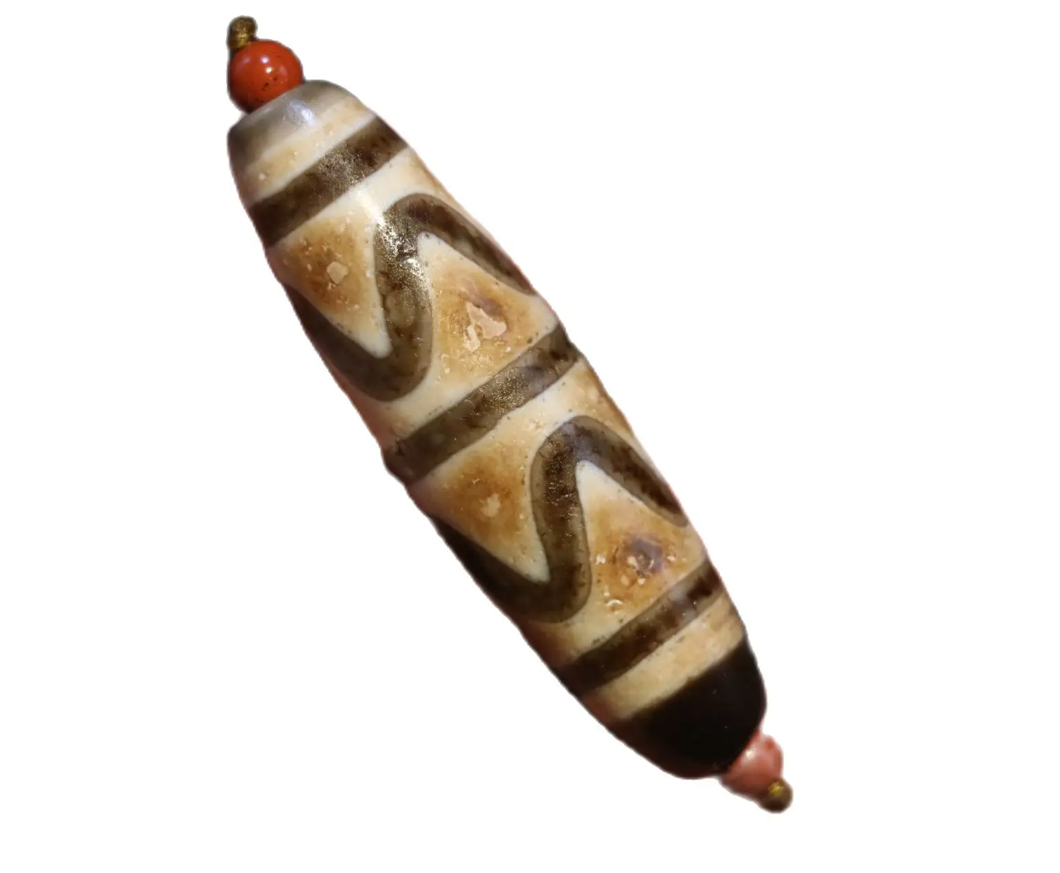 Unique Style Unique Energy Tibetan Old Oily Agate Double Tiger Tooth dZi Bead Amulet Pendant LKbrother Talisman UPS1216Qs