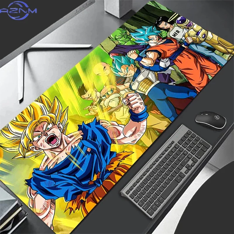 Anime Manga Collage Blue Haired Fighters Colorful Art Mouse Pad, Rubber Non-Slip Base, Smooth Fabric Gaming Desk Mat for Desktop