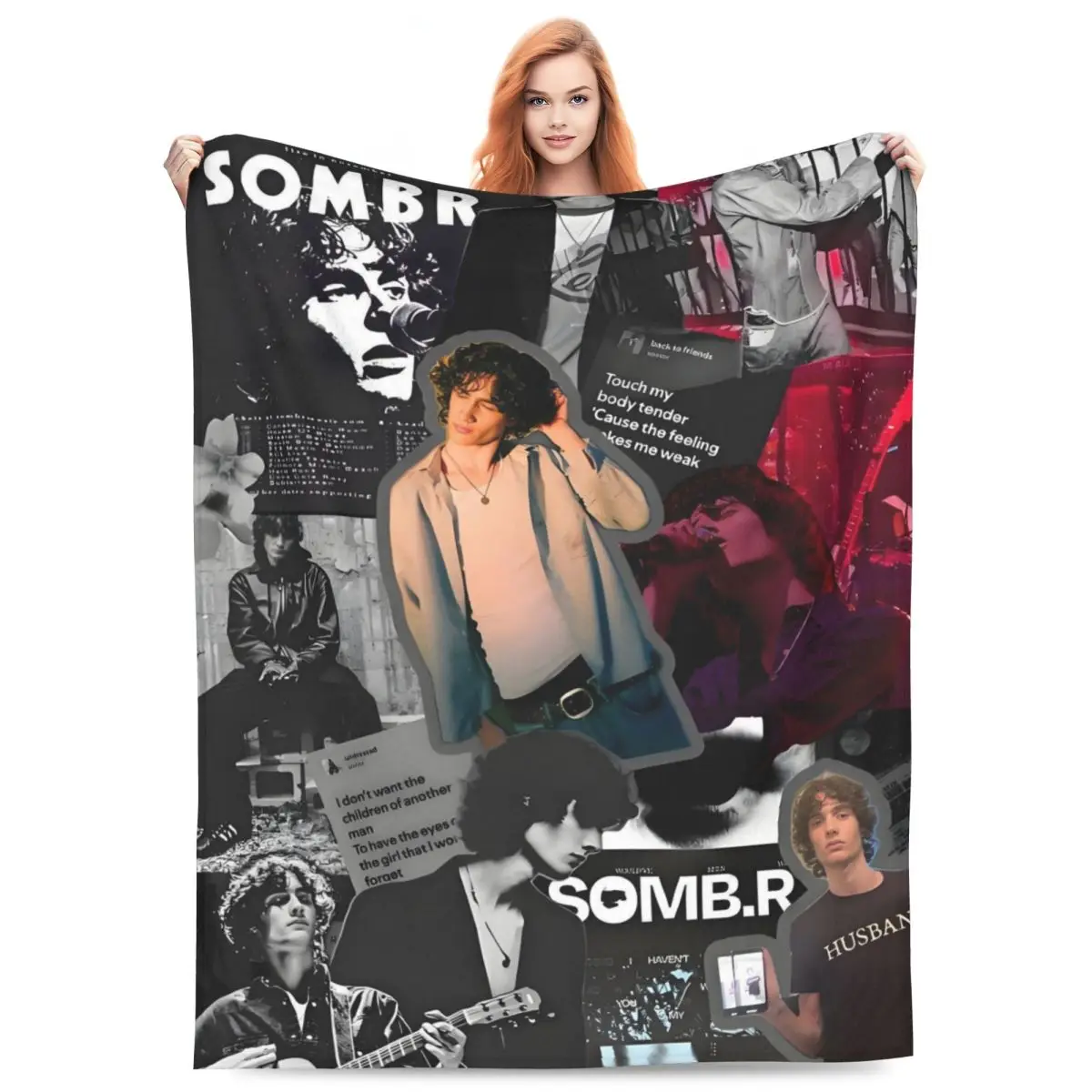 Custom Sombr Blankets Warm Flannel American singer Throw Blanket for Sofa Office Bedspreads