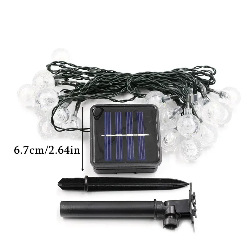 5/7/12 متر الشمسية في الهواء الطلق LED كريستال غلوب سلسلة ضوء الشمسية الجنية ضوء لحديقة الزفاف عيد الميلاد 2025 زينة رمضان #6