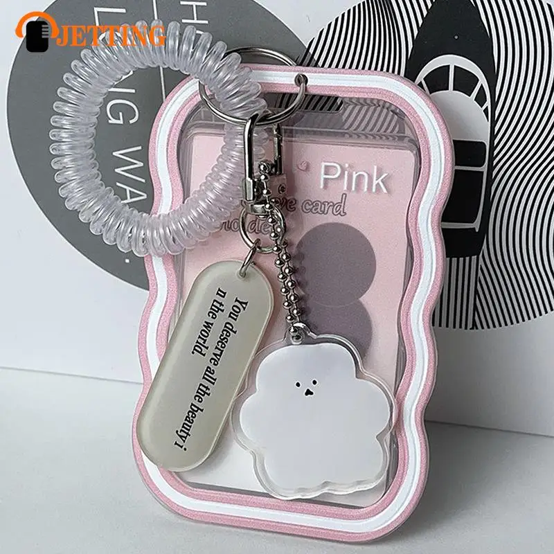 Creative Design Photocard Holder Transparent Card Holder Keychain Photo Sleeves Bus Card Student Card Case Photo Protector