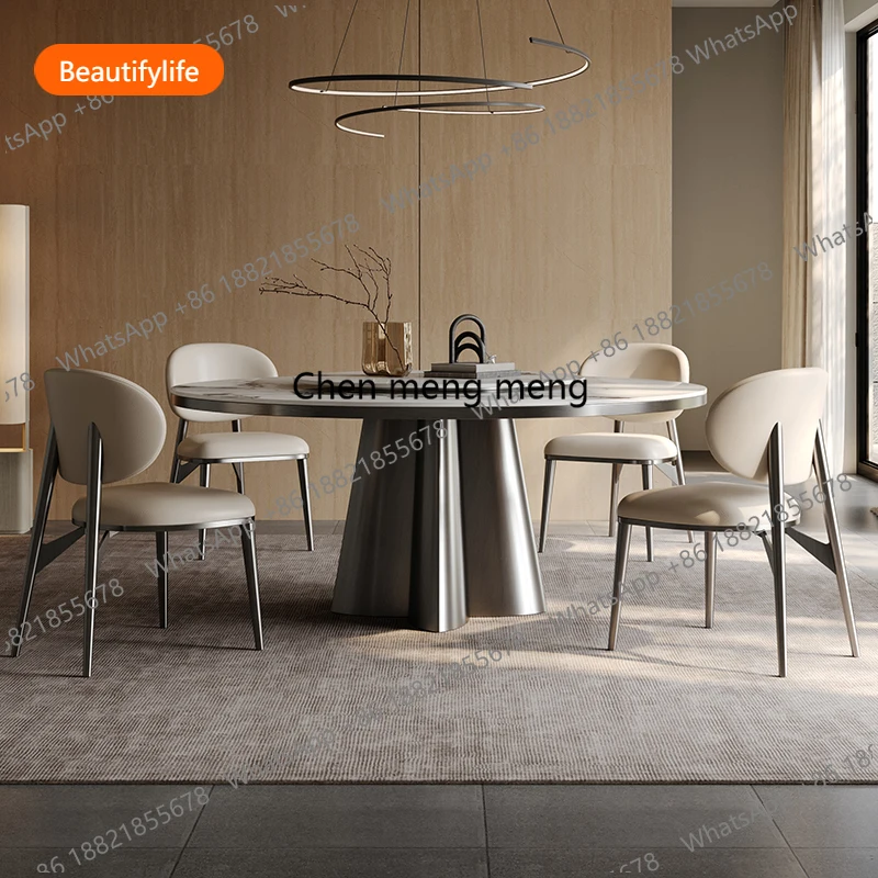 

A48 Современный простой круглый стол Высокое качество Эстетика Высокое качество Светлый роскошный ресторанный стол Необычный Mesas De Jantar Furnitu