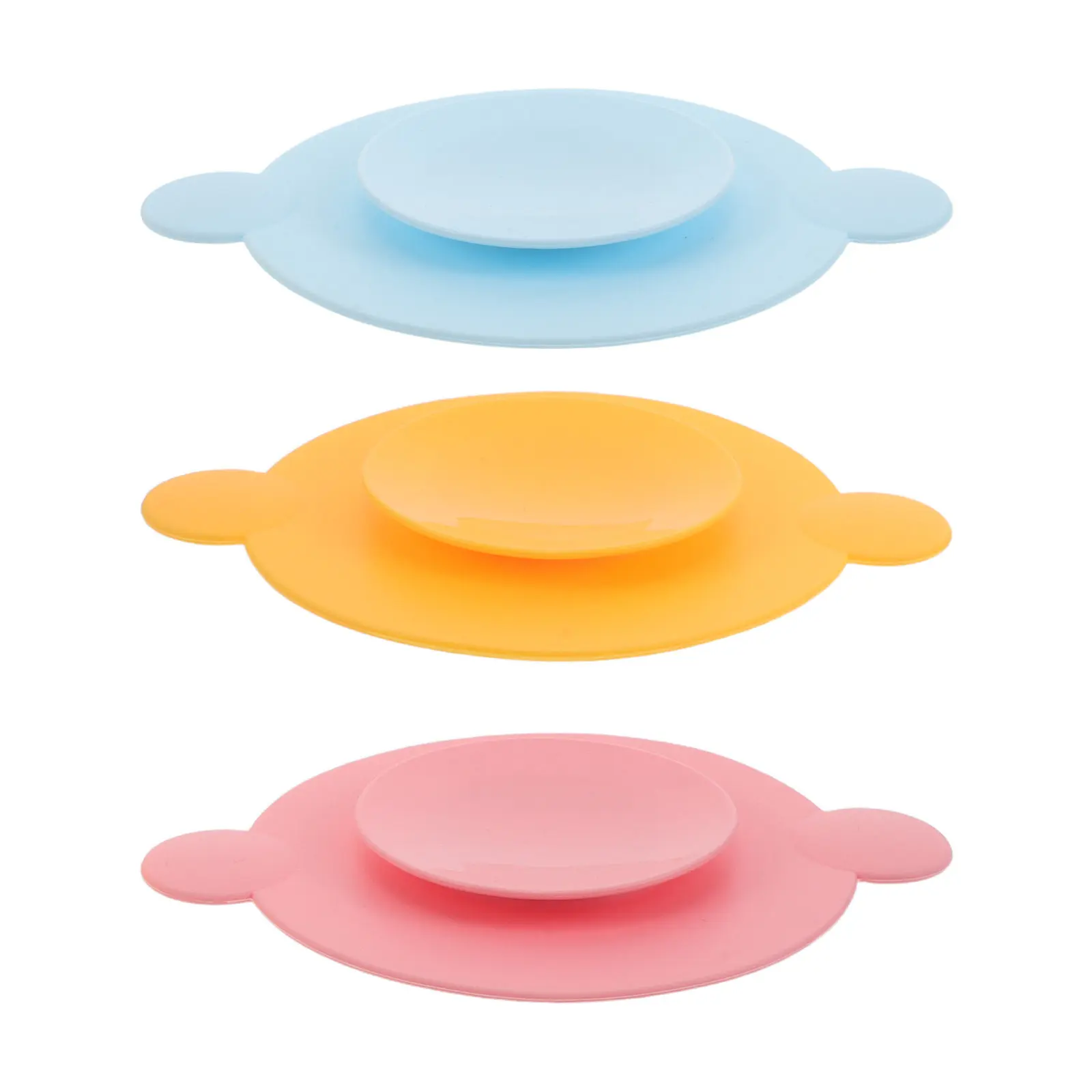 

3pcs Silicone Suction Plates Double Sided Suction Cups Rest Sucker Pads Strong Grip Sucker Plate Dish Bowl Fixing Pads Eldery