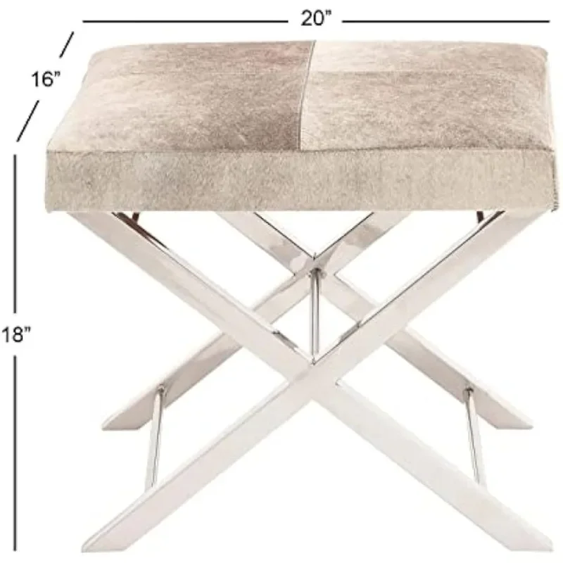 Zeitgenössischer Edelstahl hocker, grau