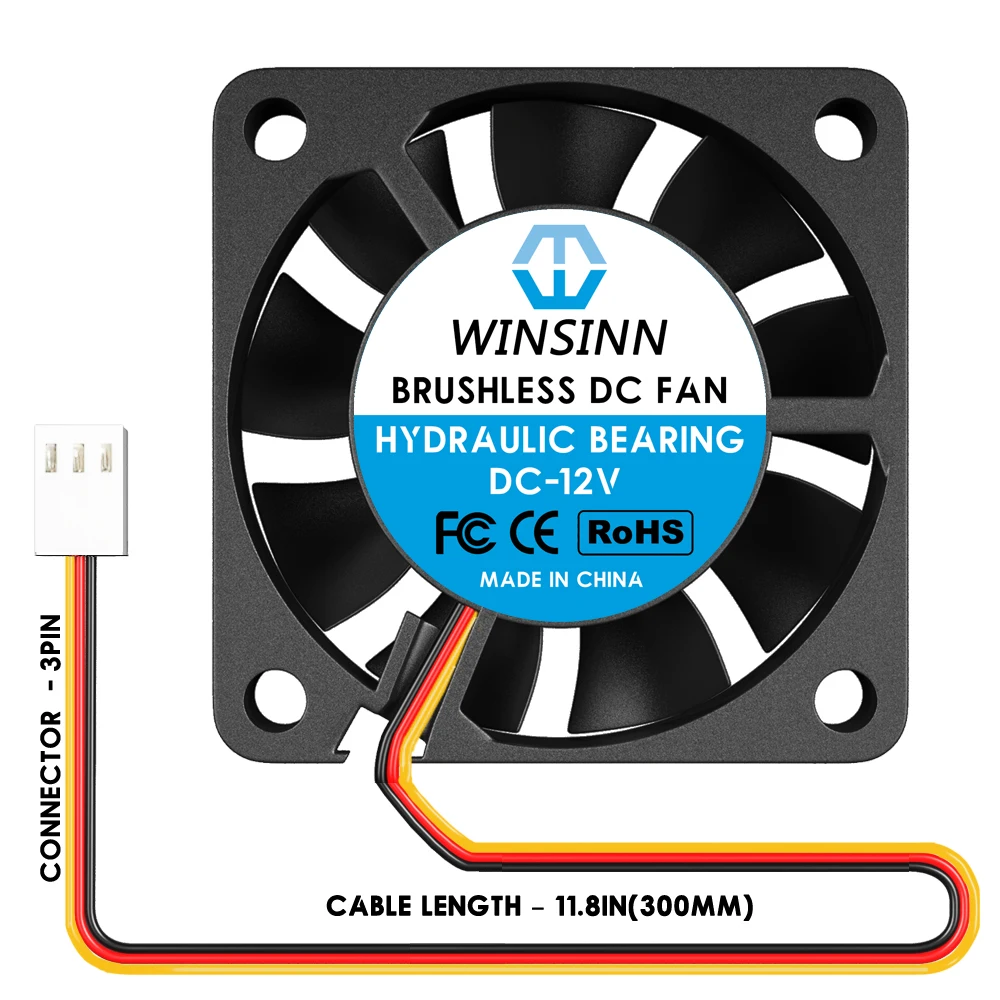 WINSINN 4010 40mm Fan DC 5V 12V 24V Hydraulic / Dual Ball Bearing Brushless Cooling 40x10mm 3PIN