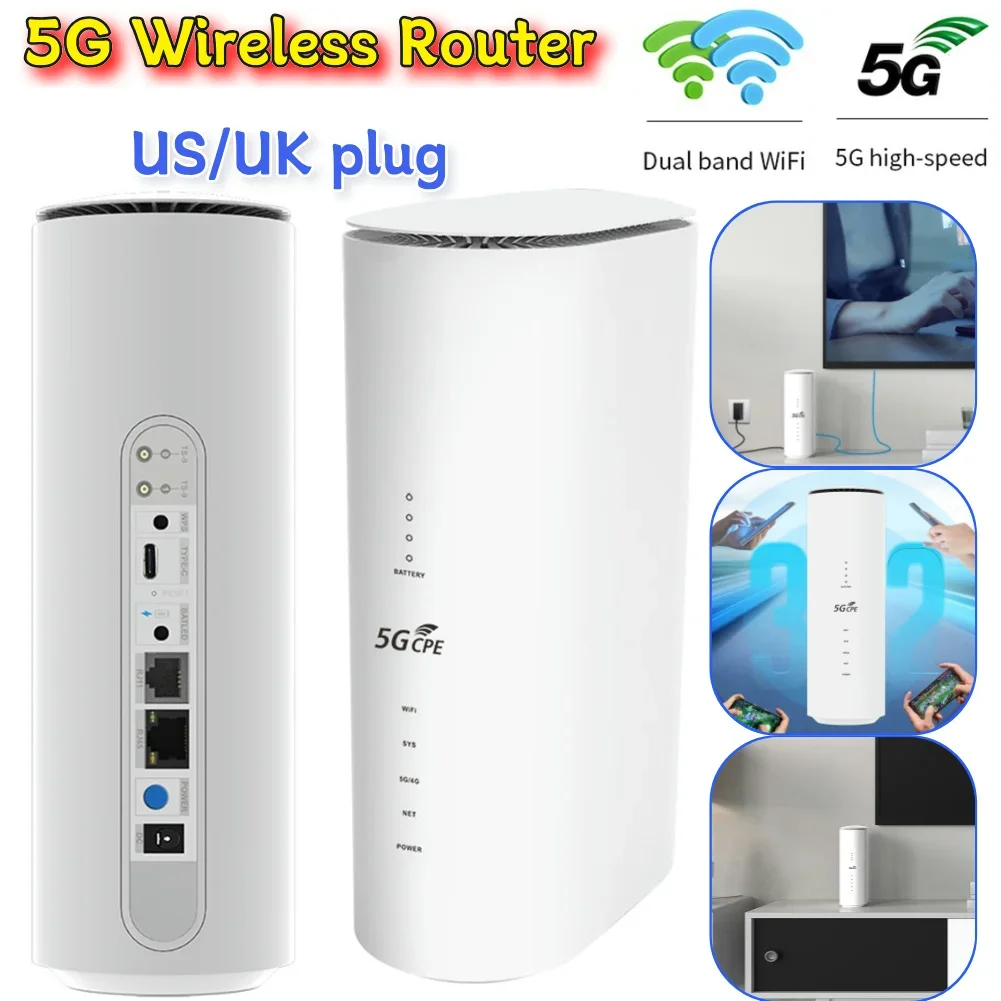 

Hotsport Router with SIM Card Slot CPE Modem Router 5G Router Built-in Multiple Antennas Multiple Network Interfaces for Work