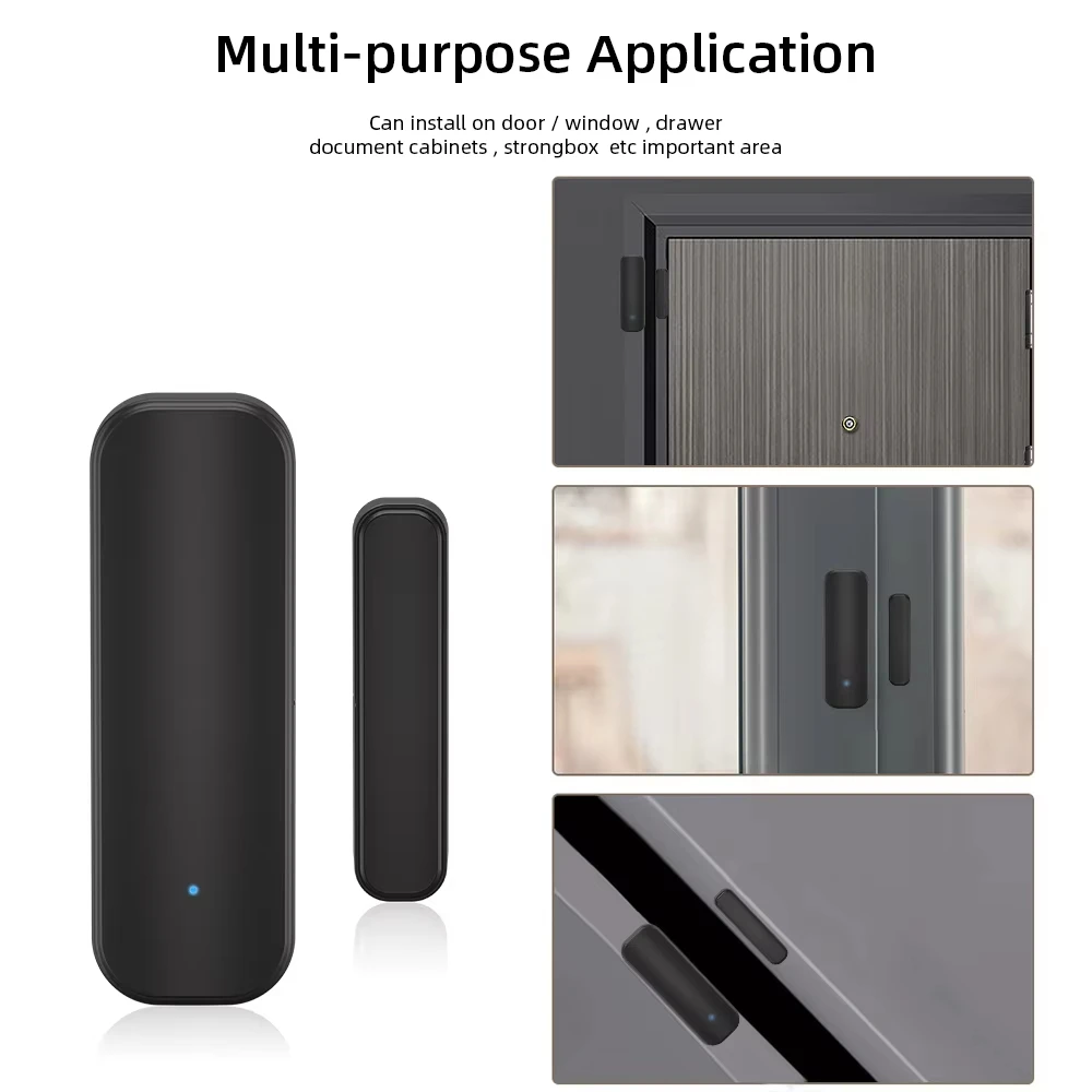 Sensore per Porta WiFi con App Tuya Smart Life, Rilevatore Magnetico Wireless per Finestre e Porte