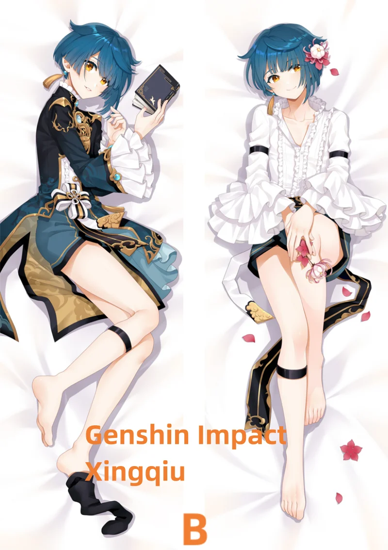 Dakimakura Anime Pillow Case Genshin Impact Xingqiu Double-sided Print Of Life-size Body Pillowcase Gifts Can be Customized