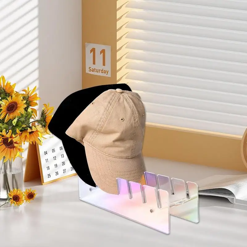 Acrílico Baseball Caps Display e Organizador, Chapéus Racks, Chapéu Rack, Stand Acrílico Titular