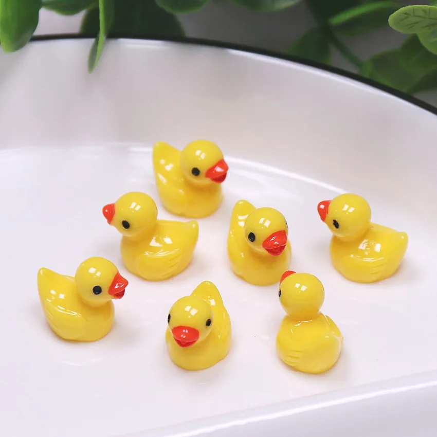 

10PCS Cute Mini Resin Duck Ornament Miniature Figures Tiny Duck Resin Doll House Landscape Dollhouse Decoration