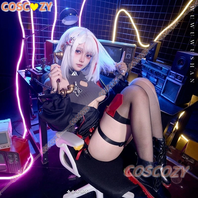 

Game Azur Lane KMS Duisburg Cosplay Costume Wig Halloween Carnival Girl Sexy Coat Pants Belt Necklace Accessories Uniform