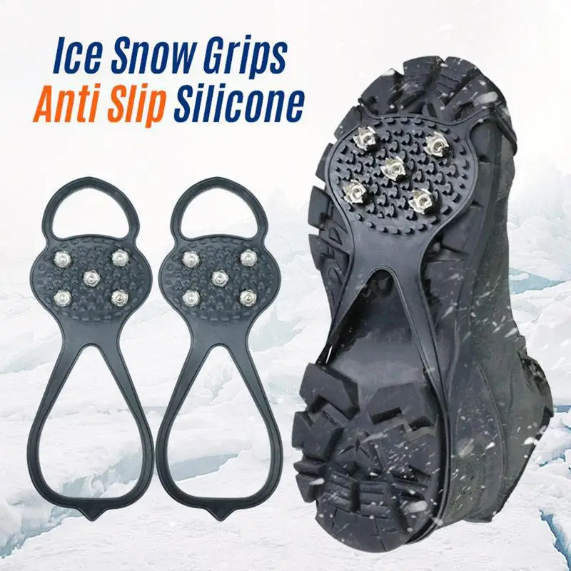 Ice Cleats 2pcs Strong Shoe Snow Grips Boot Snow Traction Slip On Boots Shoes Cover Multifunctional Non Slip Shoe Ice Grippers