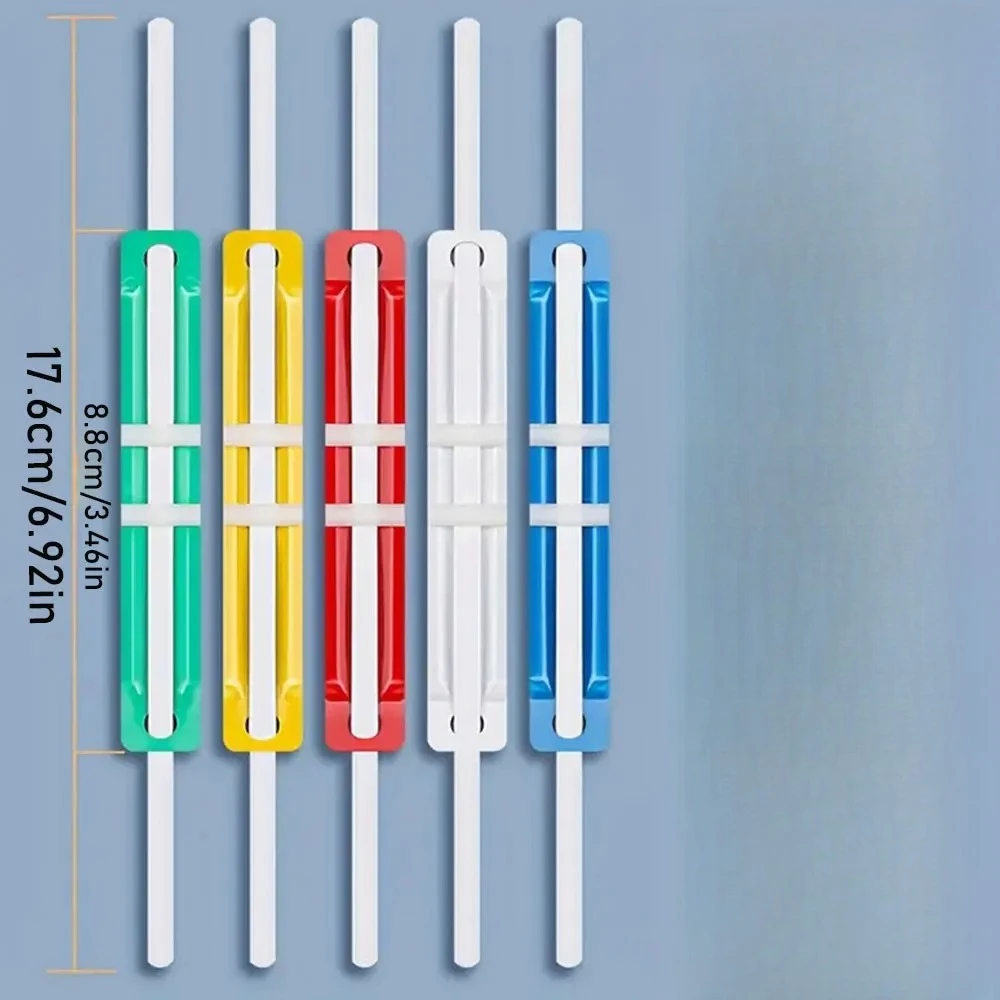 50pcs Creative Practical Colorful Plastic Iron Double-hole File Fastening Strips File Binding Clips Suitable For Document Sortin