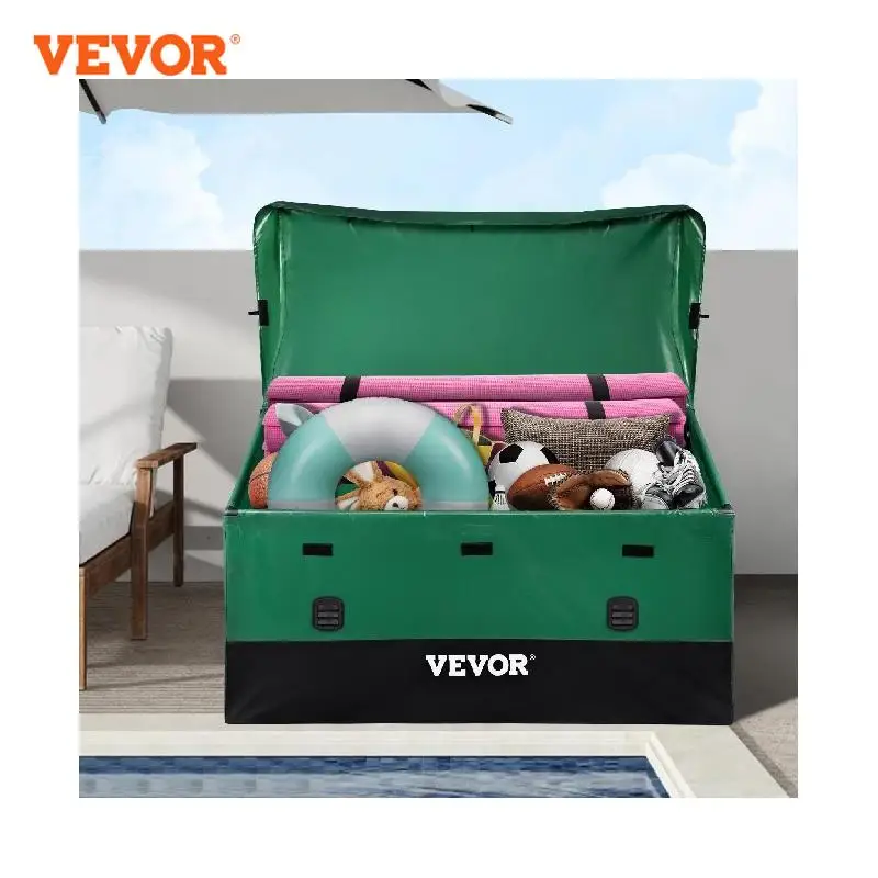 VEOVR Outdoor Storage Box Waterproof Tarpaulin Deck Box All-Weather Protection & Portable for Camping Garden Poolside and Yard