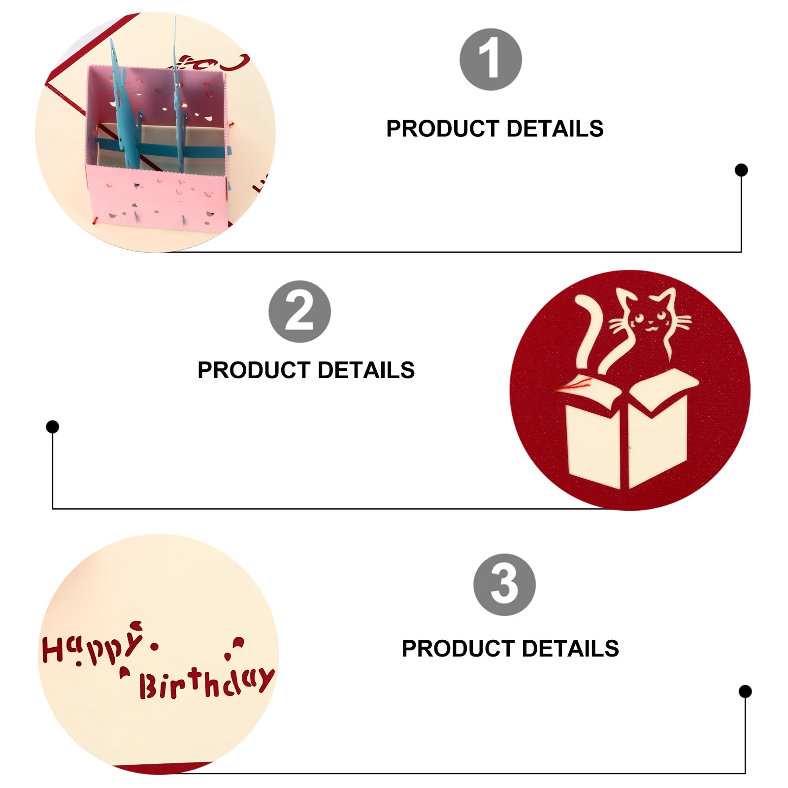 

1Pcs 3D Cat Pop-Up Greeting Card Exquisite Handmade Birthday Card Creative Paper Design Gift for Kids Adults Cat Pop-Up Cards