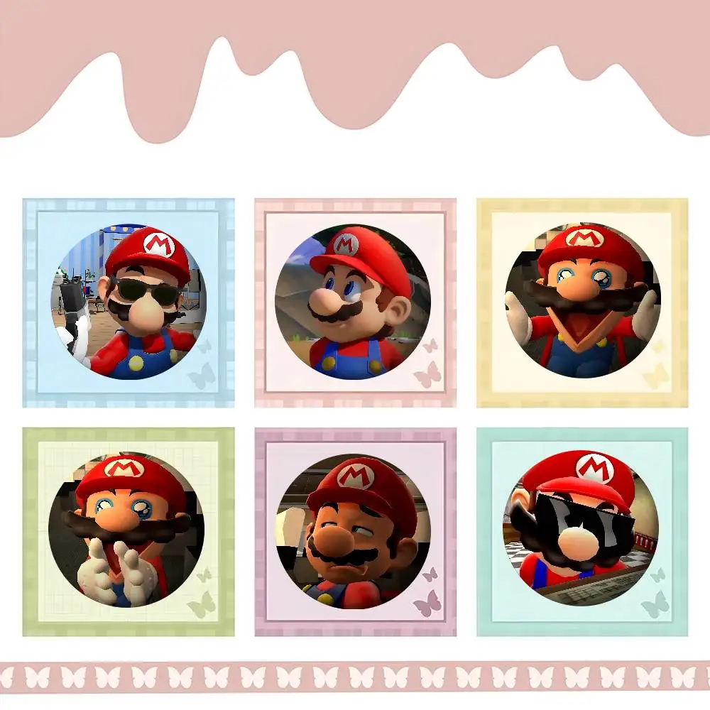 Cute M-Marios Badges Tinplate Soft Button Pin Brooch Metal Badge Custom Jewelry Accessories Hat Bag Lapel