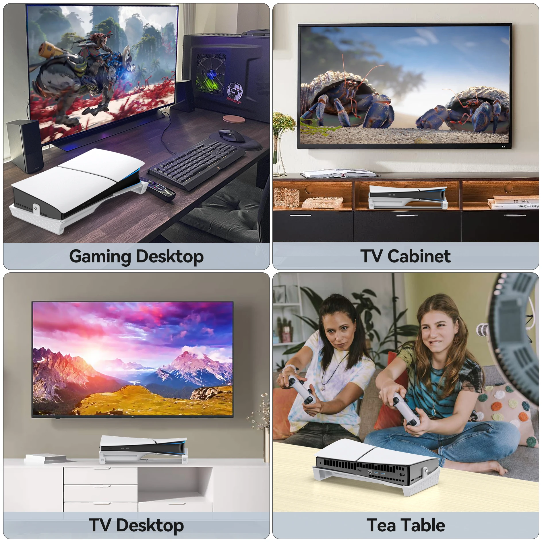 Для PS5 Тонкая горизонтальная подставка для дисков и цифровой консоли Slim Аксессуары База с модернизированными опорными стержнями Фото №6
