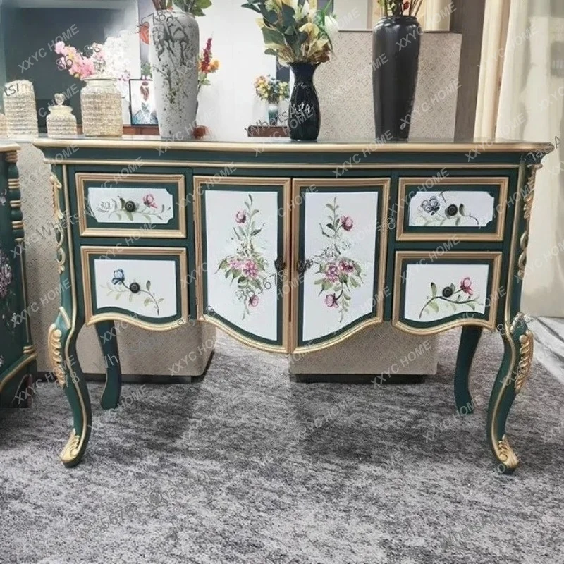 

M02 Storage Box Cabinet Vintage Decorative Cabinet home Wood 4drawers Storage Locker Living Room Furniture Entrance Cab