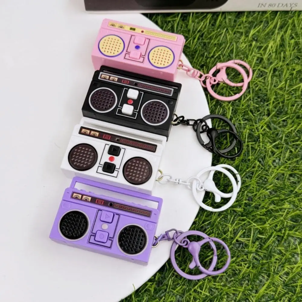 Retro Nostalgic Mini Radio Recorder Keychain Nostalgic Vintage Mini Retro Radio That Can Record Classical Funny Bag Ornaments image 5