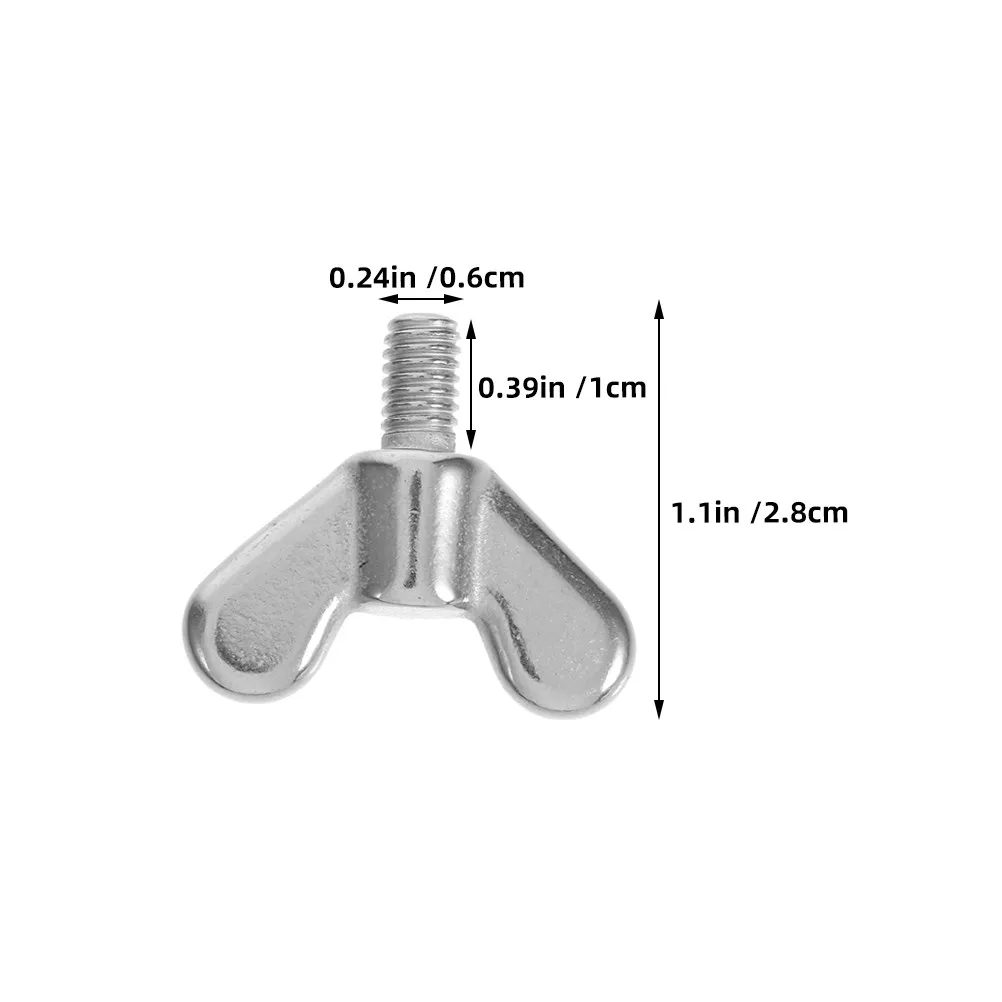 3Pcs Stainless Steel Butterfly Wing Bolts M6 Anti-Loosening Hand Tightening Screws Flagpole Base Fastening Hardware Wings Thumb