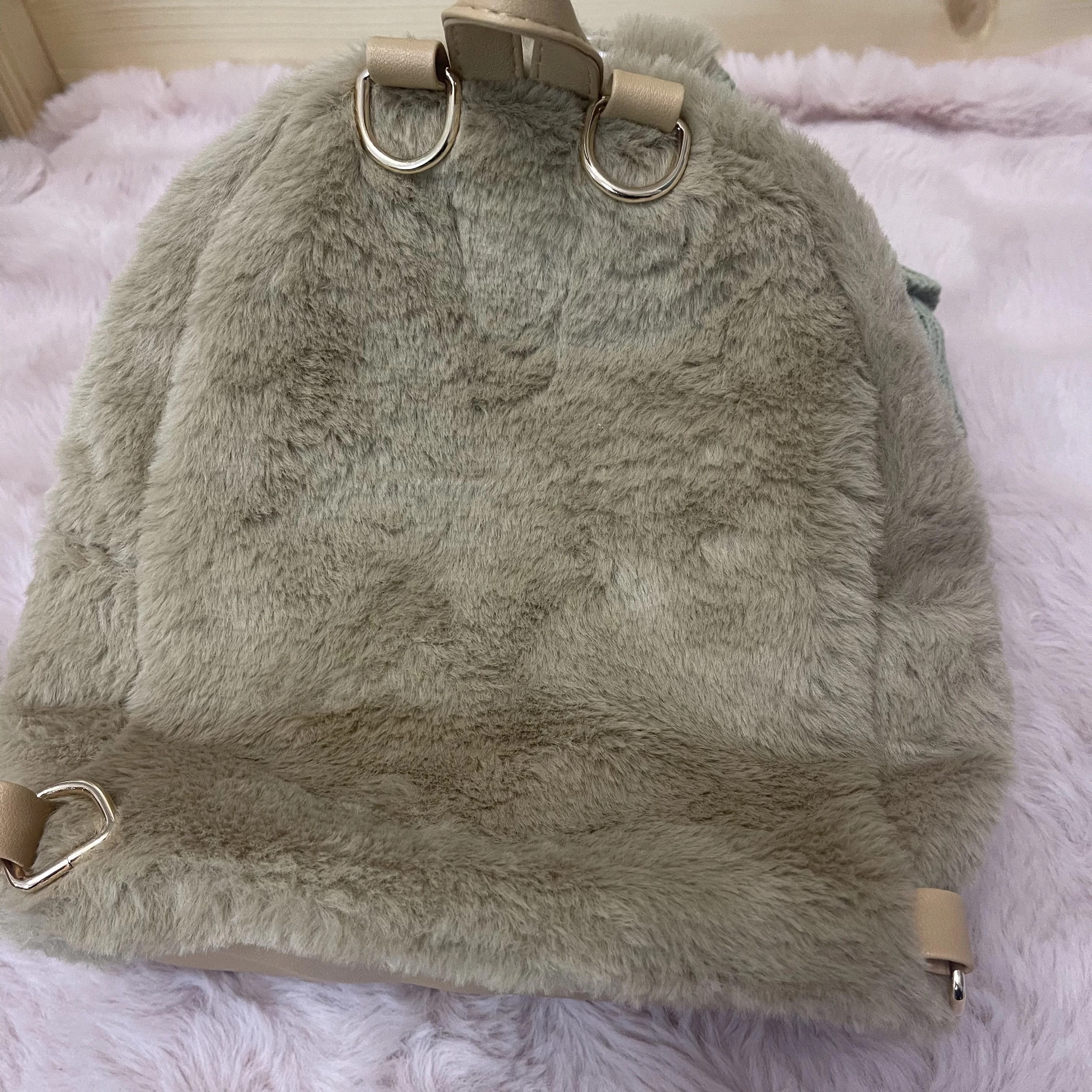 Sac à dos en peluche personnalisé avec oreilles de lapin brodées pour femme, sac cadeau avec nom, mignon, automne, hiver, nouveau