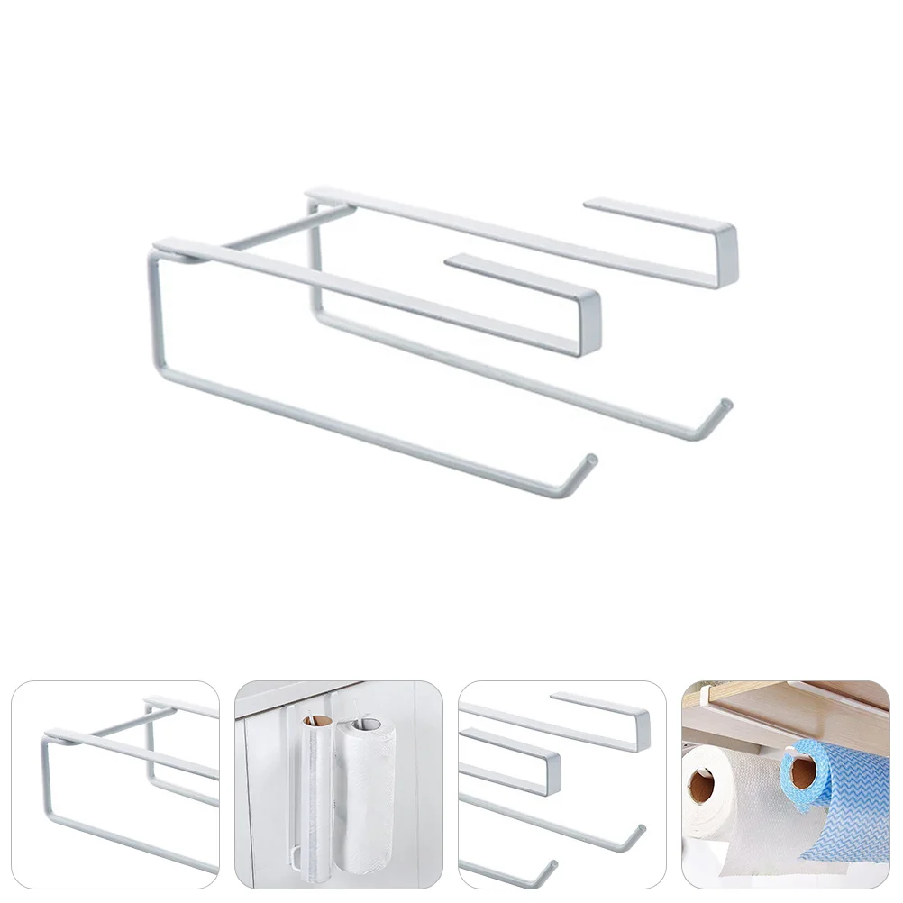 Paper Storage Rack Metal Tissue Organizer Shelf Towel Holder Punch-free Kitchen Accessory