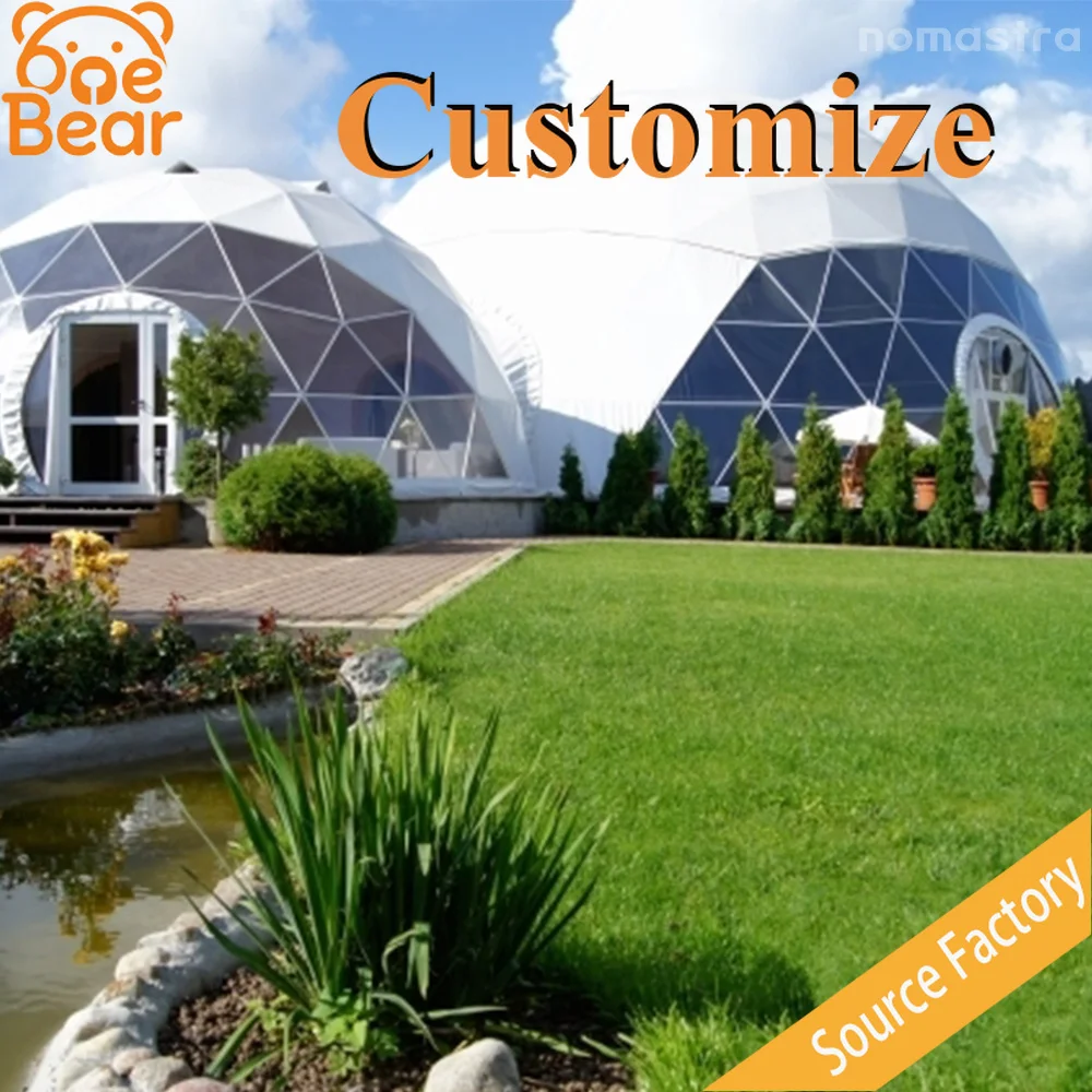 Partial Clear Sky Roof Geodesic Dome Tent Waterproof Galvanized Frame Starry House for Homestay Resort Glamping Custom Wholesale