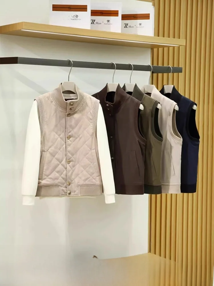 

Итальянская роскошная двусторонняя одежда из смеси хлопка и шерсти Fce, смешанная подставка, молодежный тренд, осенне-зимний модный жилет для мужчин A...