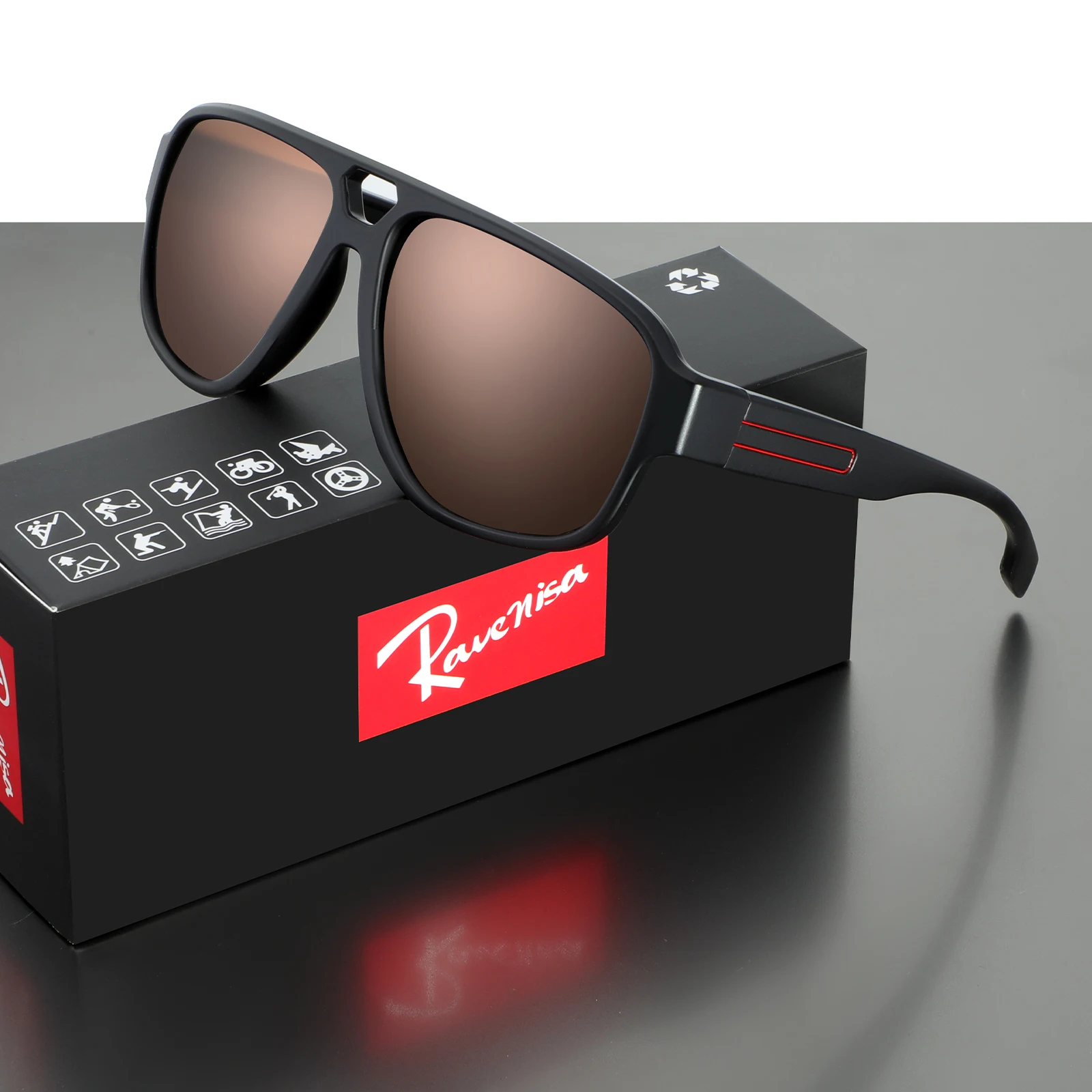 نظارات شمسية TR Cool Straightforward عصرية وكلاسيكية للرجال أو النساء UV400