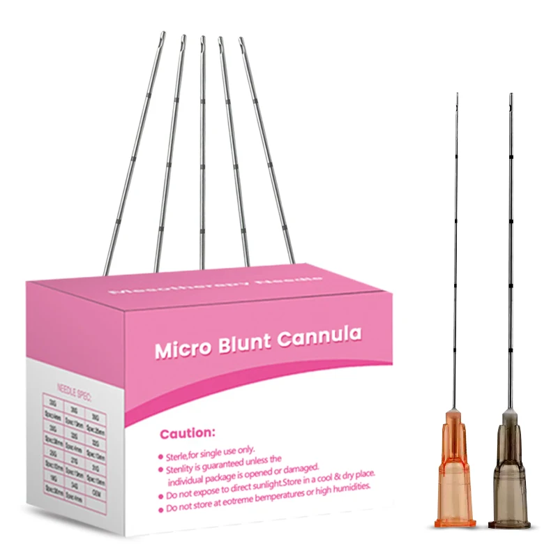 Jednorazowa tępa kaniula z mikrokońcówką do wypełniacza 18G 20G 21G 22G 25G 27G 30G 25/38/50/70mm sterylna tępa kaniula