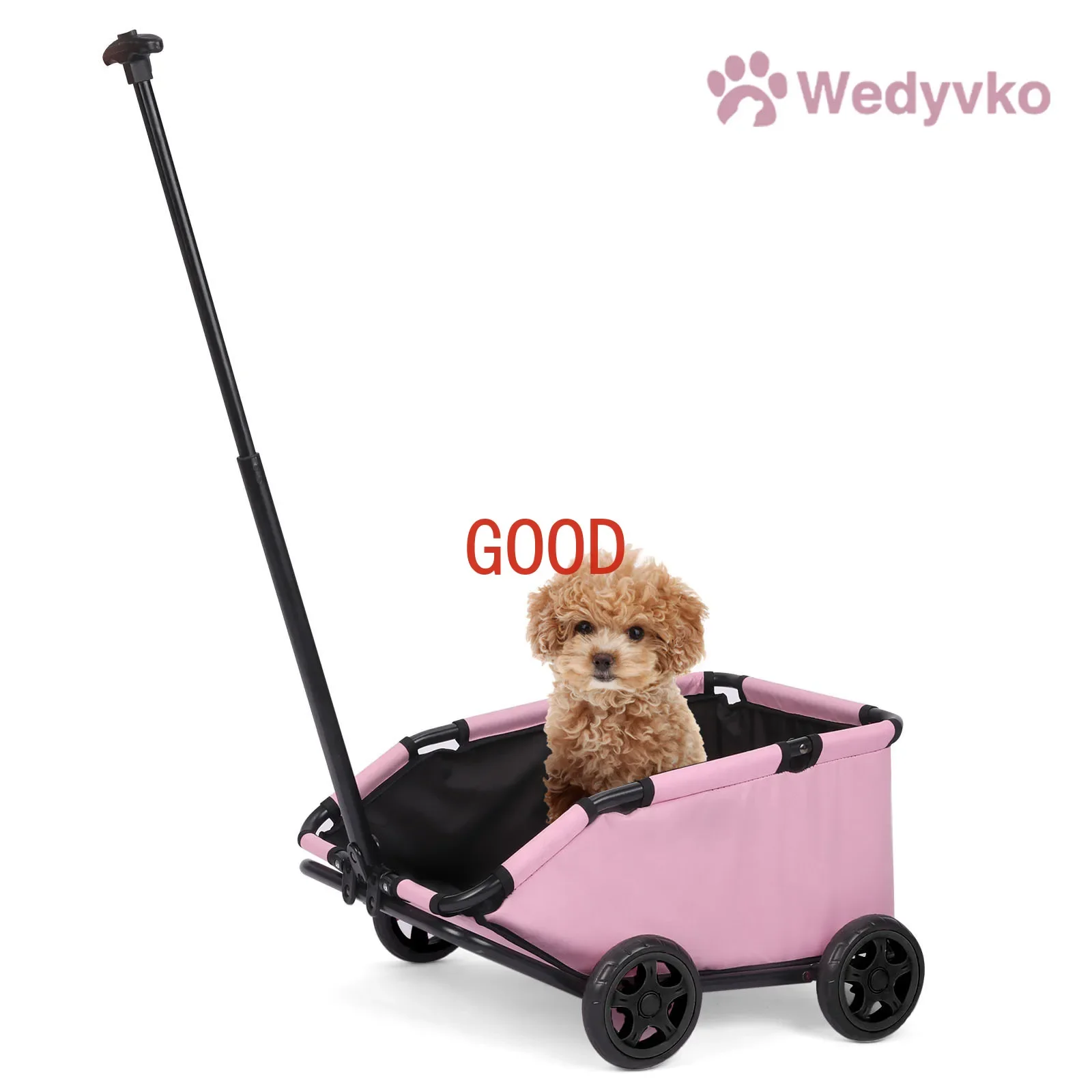 Small Pet Cart 4 Wheels Folding Dog Stroller Lightweight 360° Rotating Trolley Pet Stroller Small Cats Dogs Rolling Cat Carrier