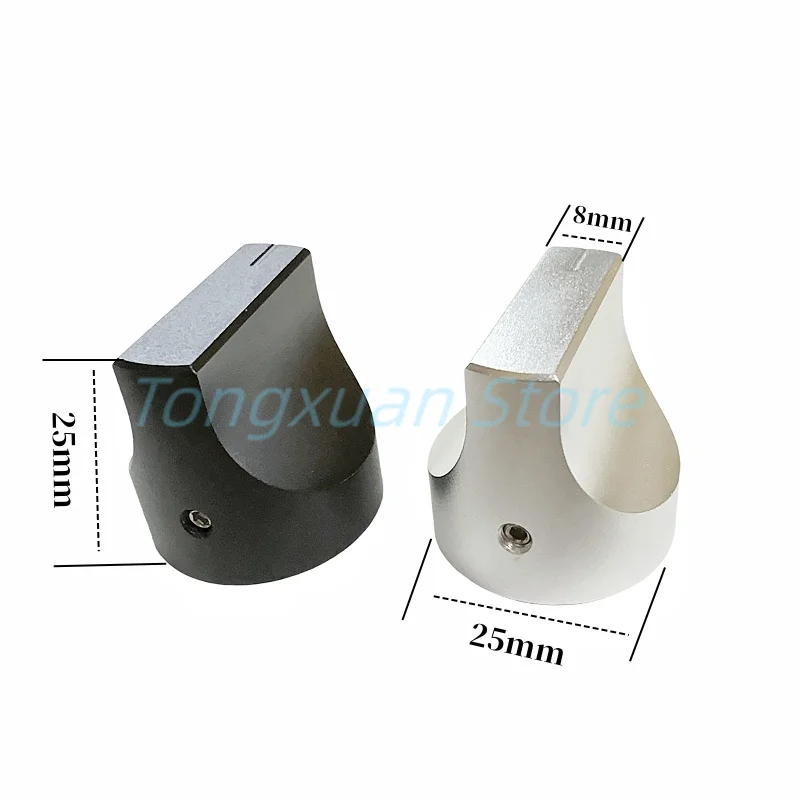 1pc 25x25mm 20x20mm Solid Aluminum Alloy Knob Cap One Shaped CD Audio Amplifier Potentiometer Volume Duckbill Knob Diameter 6mm