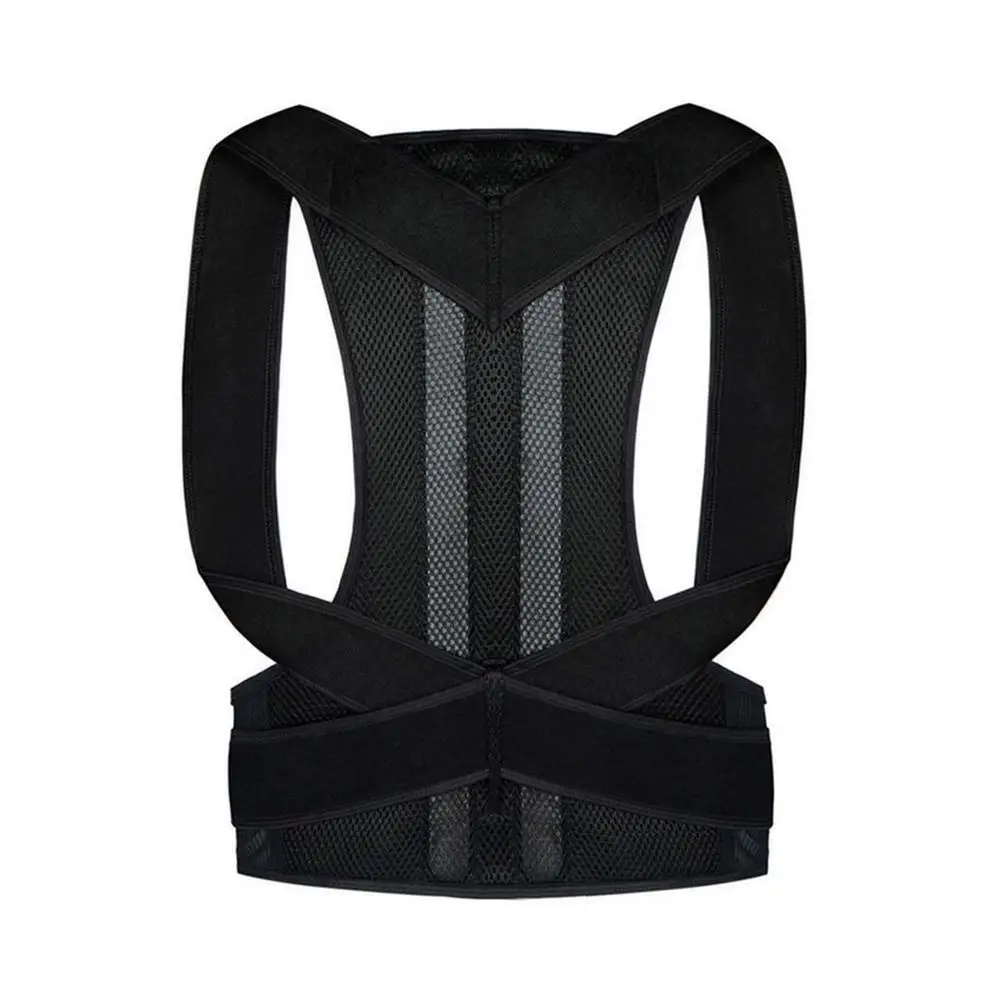 Reinforced Belt Lumbar Column Posture Corrector Vest Spine Support Adjustable Back Strap Neck Stretcher Brace Shoulder Trai J0G8