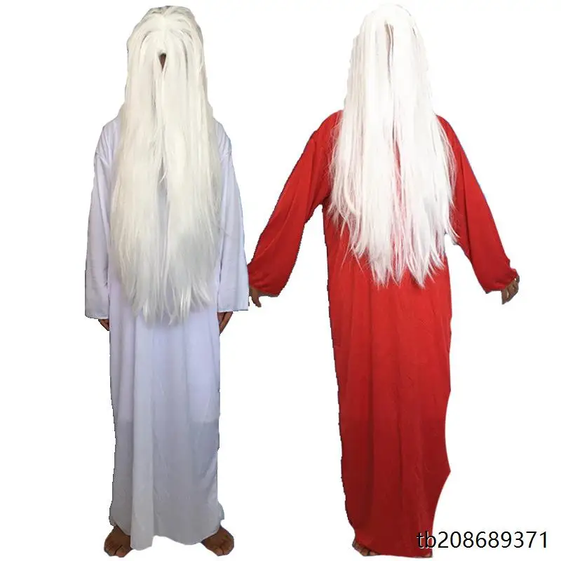 Fsia de loween para Performance Cosplay Fsia de Fsma Branco e Vermelho para Mulheres Acórios de Palco Vestu...
