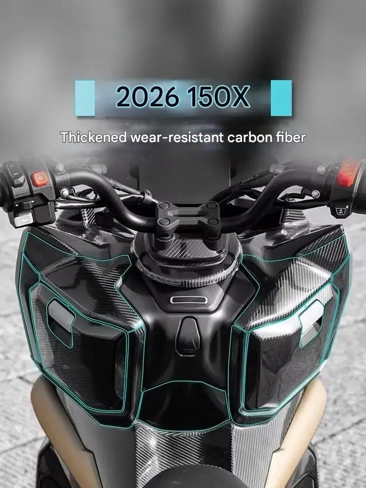 For 2026 ZONTES 150X carbon fiber protective film, motorcycle modification fuel tank sticker, anti-wear sticker accessory.