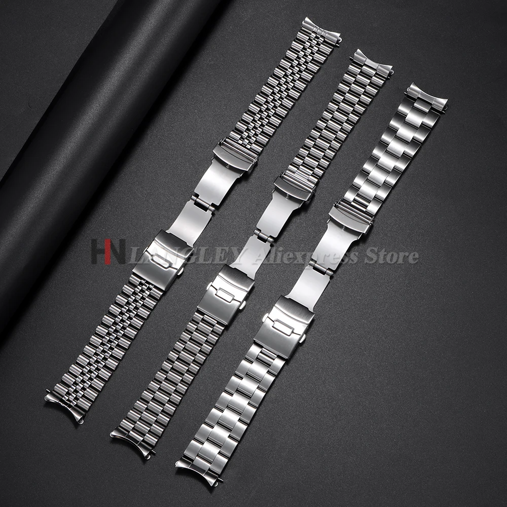 316L الصلبة الفولاذ المقاوم للصدأ حزام ل Seiko SKX007/009 ل اليوبيل ل أويستر سوار منحني نهاية ساعة ملحق 18/19/20/21/22 مللي متر