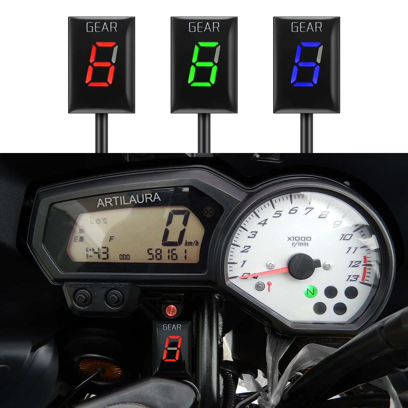 Motorcycle Gear Indicator Speed Gear Shift Lever Magnet Gear LCD Display For YAMAHA YZF-R6 R1 TDM900 XJ6 FZ6 Fazer FZS1000 Fazer