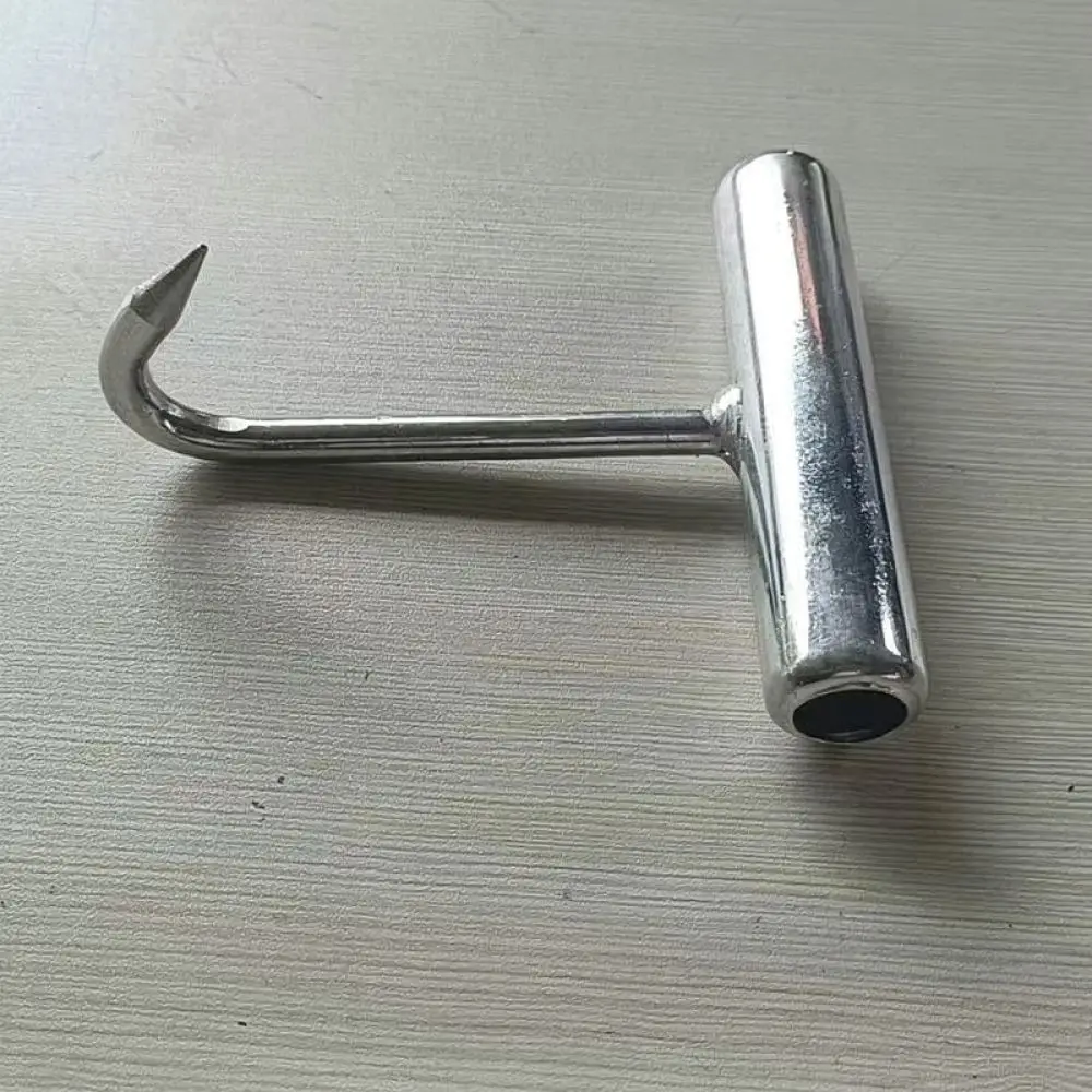 Heavy Duty T Shape Hook Meat Handling Tool Galvanized Steel Butcher Equipment For Commercial Slaughterhouse Beef Pork Gear