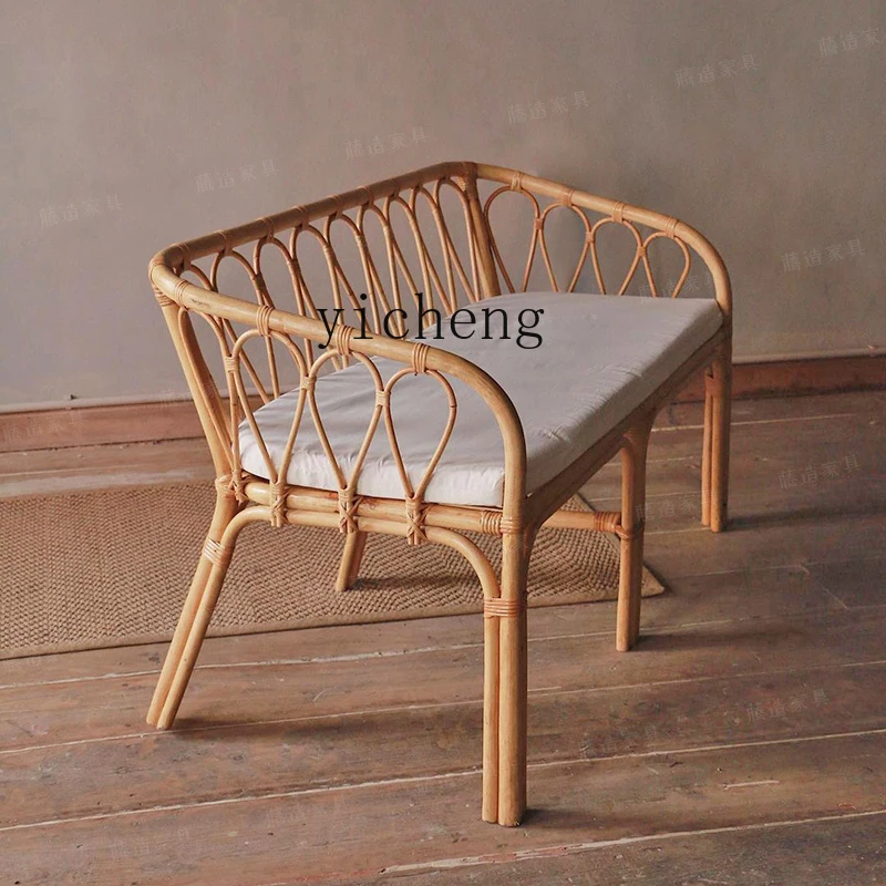 Zz كرسي الروطان الترفيهي B & B ins أريكة مزدوجة من الخيزران الطبيعي الحقيقي شقة صغيرة شرفة غرفة المعيشة المنزل #3