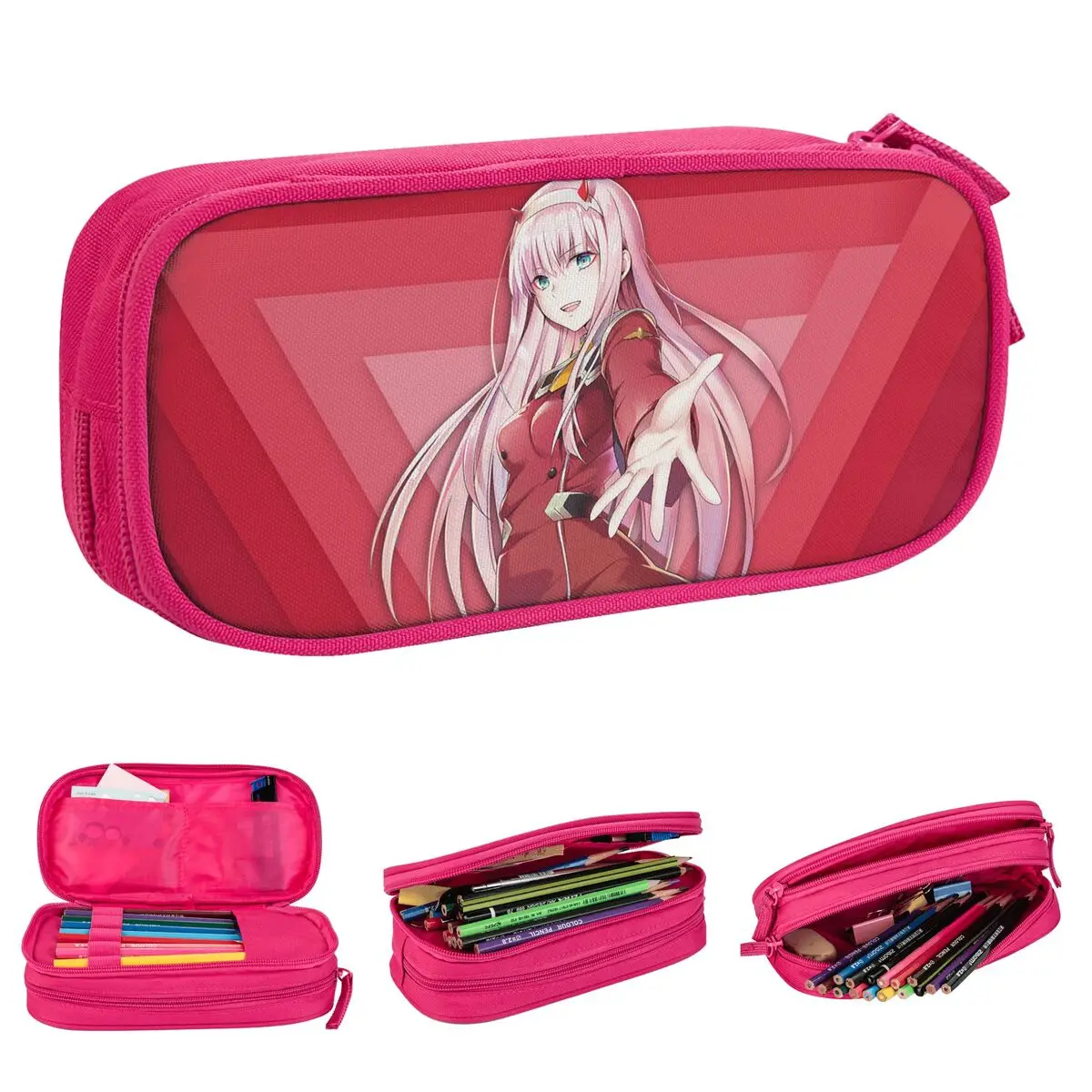 

Пеналы Darling In The Franxx Fun Anime Zero Two 02, сумки-карандаши для студентов, большие школьные принадлежности, подарки, пеналы