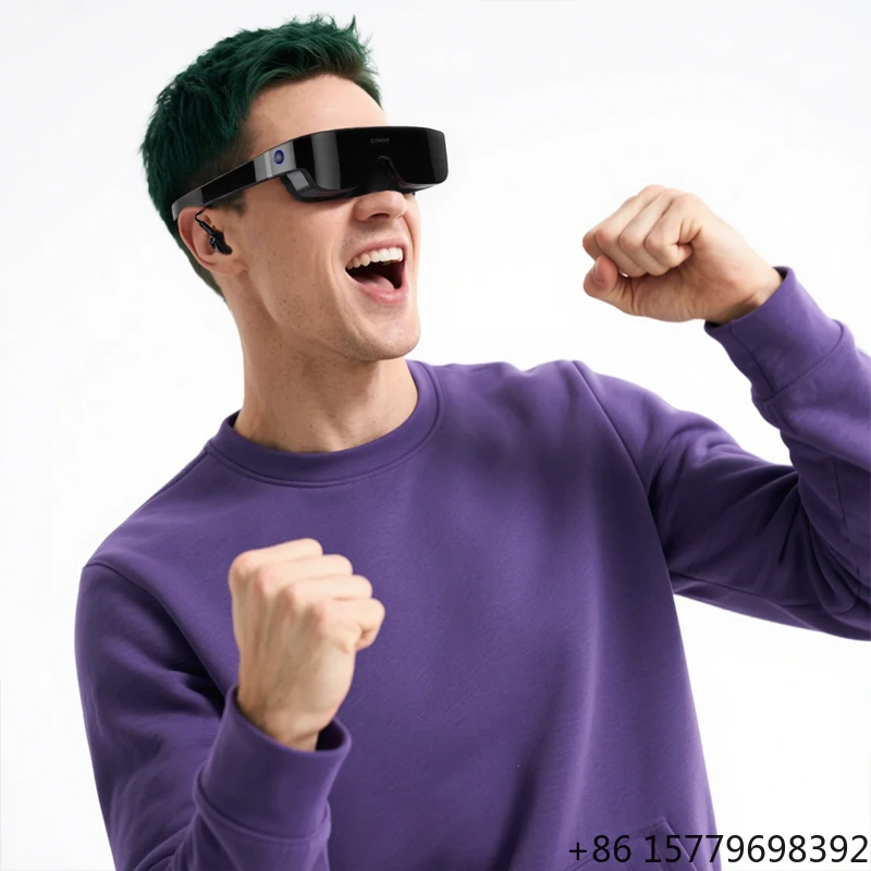 

Smart Glasses VR Headset Goggles for Watching Movies Videos, 4K Player with 800" OLED Screen Display
