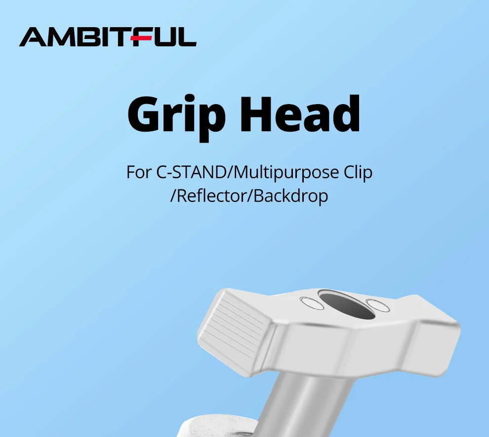 Heavy Duty Grip Head 1.6cm 16mm C Stand Mounting Adapter Metal Holder Photography for Light Stand Extension Boom Arm Reflector