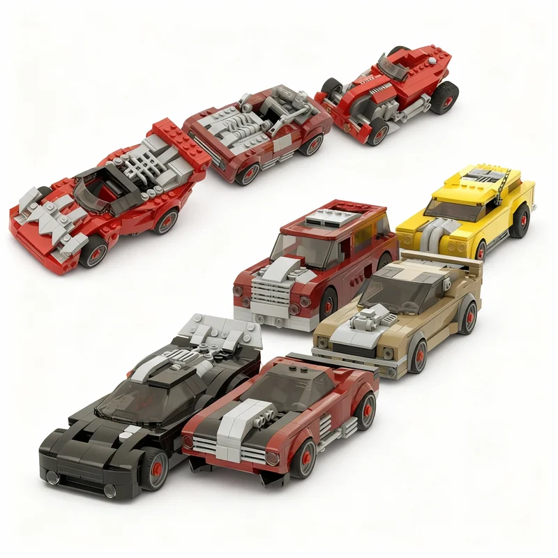2640PCS MOC Performance Racing Car Model Technical Engineering Detailed Imaginative Assembly Brick Showcase Collector Toy Gift