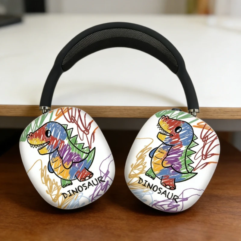 

New Graffiti Dinosaur AirPods Max Case PC Material Stylish Design Scratch-Resistant Hard Shell Cute Cartoon Earphone Protector