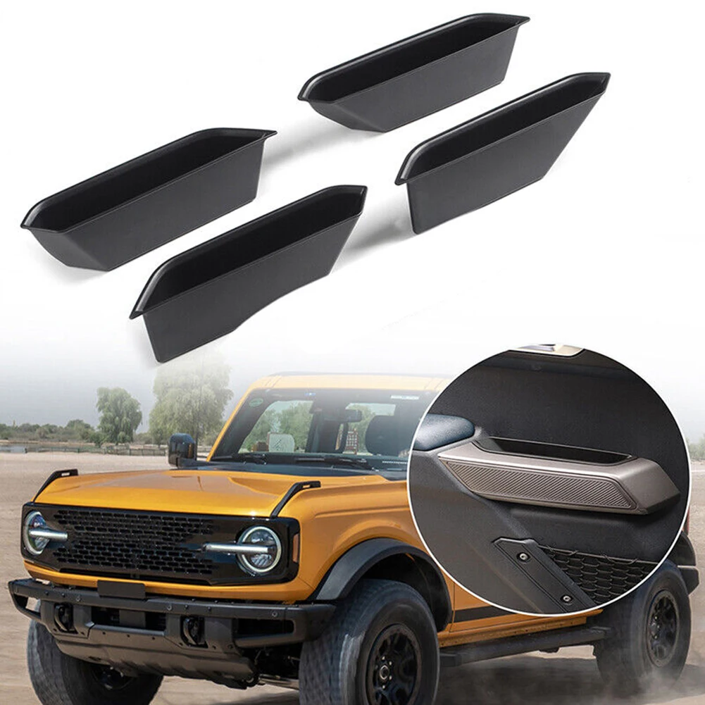 Door Side Storage Car Door Pocket Insert For Daily Driving Anti-slip Mat Included Tool-free Installation Matte Black Finish