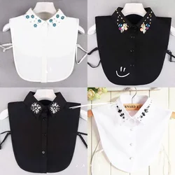 2024 New Fake Collar For Shirt Detachable Collars Solid Shirt Lapel Blouse Top Men Women White Girls Top Clothes DropShipping