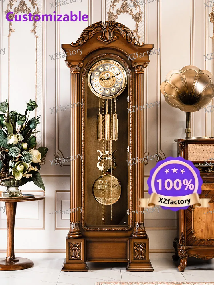 

Factory Direct 2026 Top RatedHelmler movement floor clock living room home American light luxury seat clock vertical seat clock